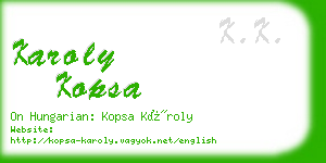 karoly kopsa business card